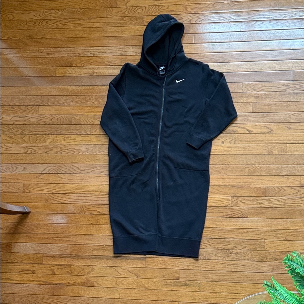 Nike 3/4 Black Hooded Longline Jacket